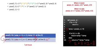 Recursion power func O log n