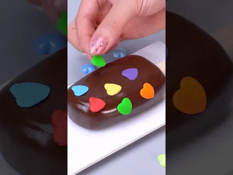 Rainbow Heart Chocolate Cakesicles 🌈🤎  Fun Cake Pop Ideas #shorts #cakepop