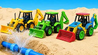 Logging Truck, Dump Truck, Container Truck and Box Truck on Sand Hill Challenge | Toy Trucks Story