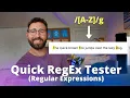 A quick regular expression tester RegEx tester utility