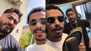تامر حسني وكزبره من كواليس تسجيل قلودة دندنها