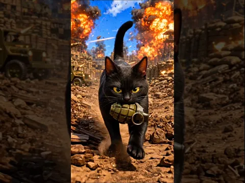 El Gatito Negro Se Convirtió En Un Héroe.💔