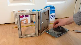Tinkeps Double Photo Frame 6x4 Hinged Folding Picture Frames 4x6 for Tabletop Display Grey 4x6