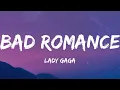 Lady Gaga - Bad Romance (Lyrics)