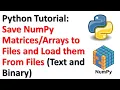 Python Tutorial Save NumPy to Files and Load them From Files Text and Binary