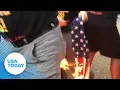 Flag burning and ensuing fight shuts down Pennsylvania Avenue in front of White House USA TODAY