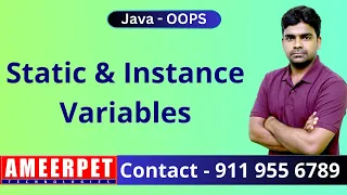 Java Static and Instance Variables Ameerpet Technologies By Srinivas