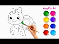Cute Turtle Coloring Page Easy Turtle Coloring