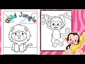 Wild JUNGLE Animals Coloring Page Color A MONKEY TIGER Cute ZOO Animals in Markers