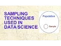Eight Sampling Techniques for Statistical Data Science Modelling