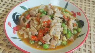 วิธีทำหมูผัดมะเขือพวง สูตรอร่อยอยากบอกต่อ/ครัวกัณฐมณี channel