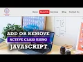 Add Remove Active Class On Click Using Javascript Add Remove Active Class Based On URL Jquery