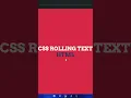 CSS Rolling Text CSS Animation