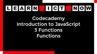 Codecademy Javascript 3 Functions Functions