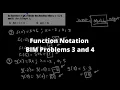Function Notation - BIM Problems 3 and 4