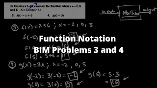 Function Notation - BIM Problems 3 and 4