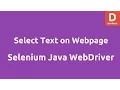 Select Text in webpage Using Selenium Java