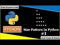 Star Pattern In Python Hindi Pattern Printing In Python Python Pattern Program Lecture-1