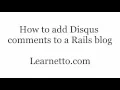 Tutorial How to add Disqus comments to a Rails blog