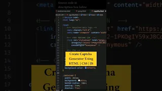 Create Captcha Generator Using HTML CSS JS