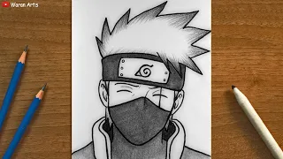 Easy Anime Drawing How to Draw Kakashi Hatake Naruto Drawing Tutorial for beginners
