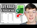 Average and Percentage Formula In Excel - Step By Step