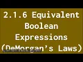 Equivalent Boolean Expressions DeMorgan s Laws - AP Computer Science A