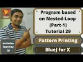 Program based on Nested Loop Part 1 - BlueJ for X Class ICSE