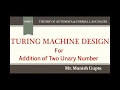 Ex 5 3 Turing Machine of Addition of Two Unary Numbers