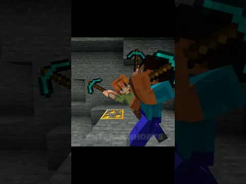 Minecraft Steve and Alex Mining Gone Wrong - Animated