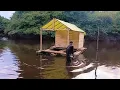 Lagu Membangun rumah rakit di sungai air  hitam ll sambil berburu ikan lais,