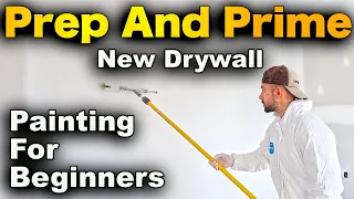 How To Prep And Prime New Drywall - Dust Removal And PVA Primer Before Painting STEP BY STEP