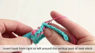 Crochet Back post single crochet left handed