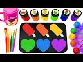 Satisfying Video l How To Make Rainbow Lollipop Candy into 6 Ice Cream \u0026 Hearts Glitter Cutting ASMR