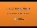 Java Lecture No 4 Basic Concepts for example Variable keyword data types in
