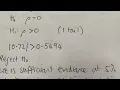 Correlation coefficient hypothesis testing