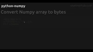 Convert Numpy array to bytes