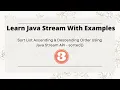 Sort List Ascending Descending Order Using Java Stream API - sorted