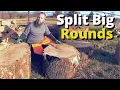 Splitting Big Rounds By Hand - Splitting Maul vs Log Splitter vs Chainsaw