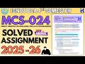 MCS-024 Solved Assignment July--26 IGNOU BCA 4th Sem Assignment Solutions 2025-2026