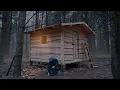 Off grid cabin building in the woods start to finish no talking
