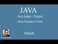 Java Programming Input Output Operation Using Scanner Class Hindi