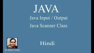 Java Programming Input Output Operation Using Scanner Class Hindi