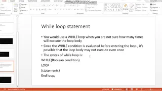 Loop While loop in