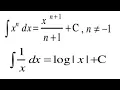 PROOF X dx X n 1 C n -1 and log x C x 0