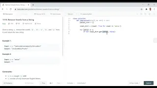 LeetCode 1119 Remove Vowels from a String Python Easy
