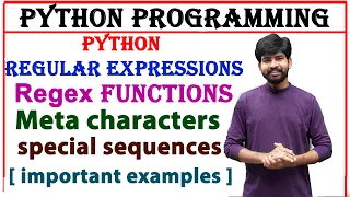 regular expressions special sequences built in functions meta characters regex re module