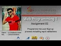 Programme the Signup process input validation Web Project Task 02 1st Year Java Institute