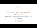 Java Data Types Detailed Explanation Core Java Java In Telugu Part 5