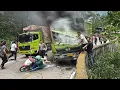 Download Lagu INNALILLAHI !!! TEREKAM MENIT MENIT DRAMATIS, Truk Blong Rem Tabrak Pembatas Jalan Sitinjau Lauik 